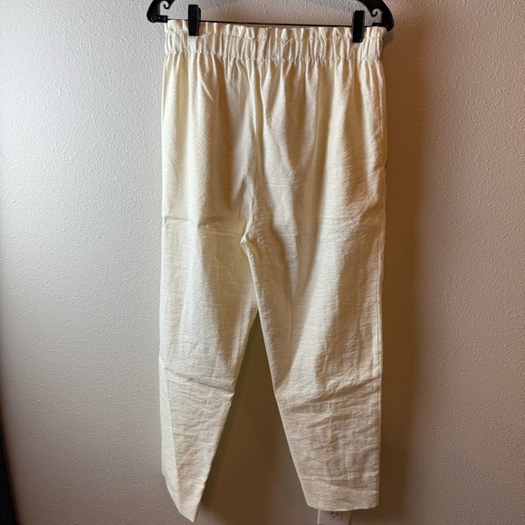 NWOT Aday Kick Back Pants Cream Stretch Linen Business Casual Women’s Size Large - Picture 8 of 13
